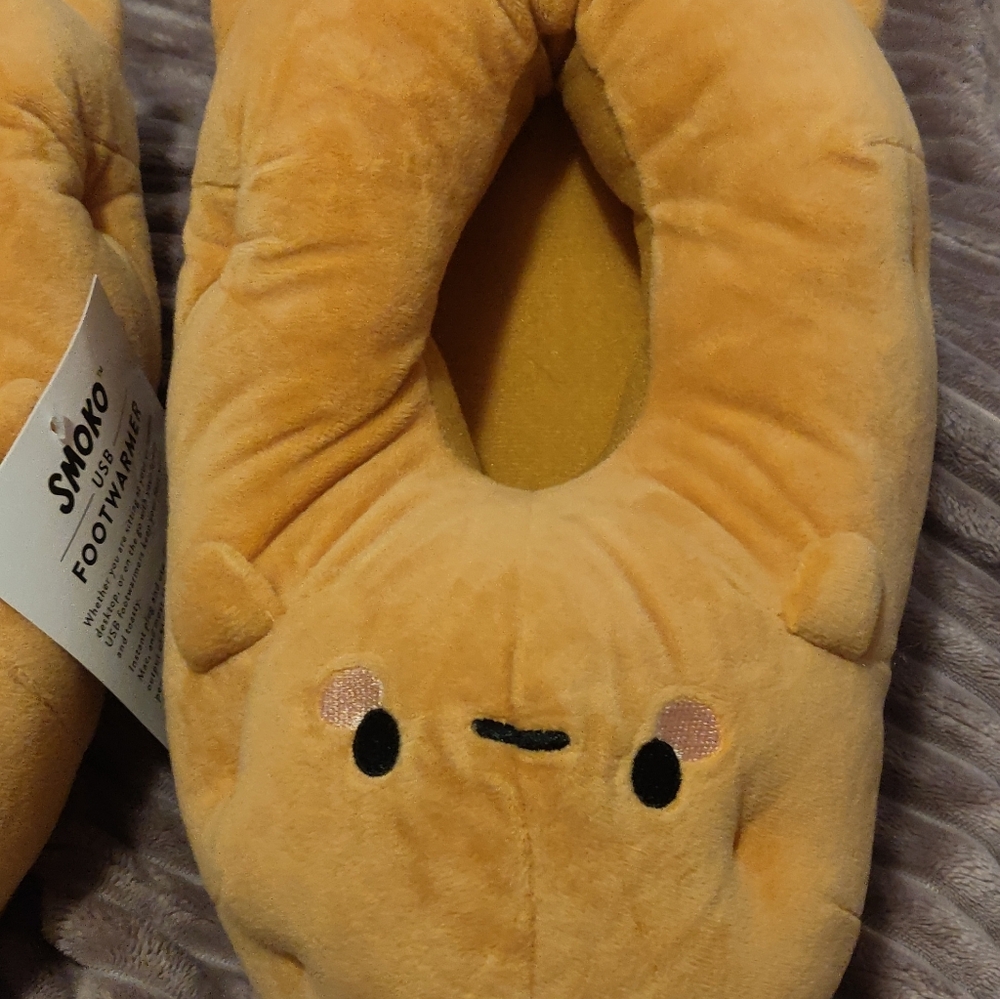 Smoko Orange Brown Foot Warmer Slippers - Picture 4 of 6